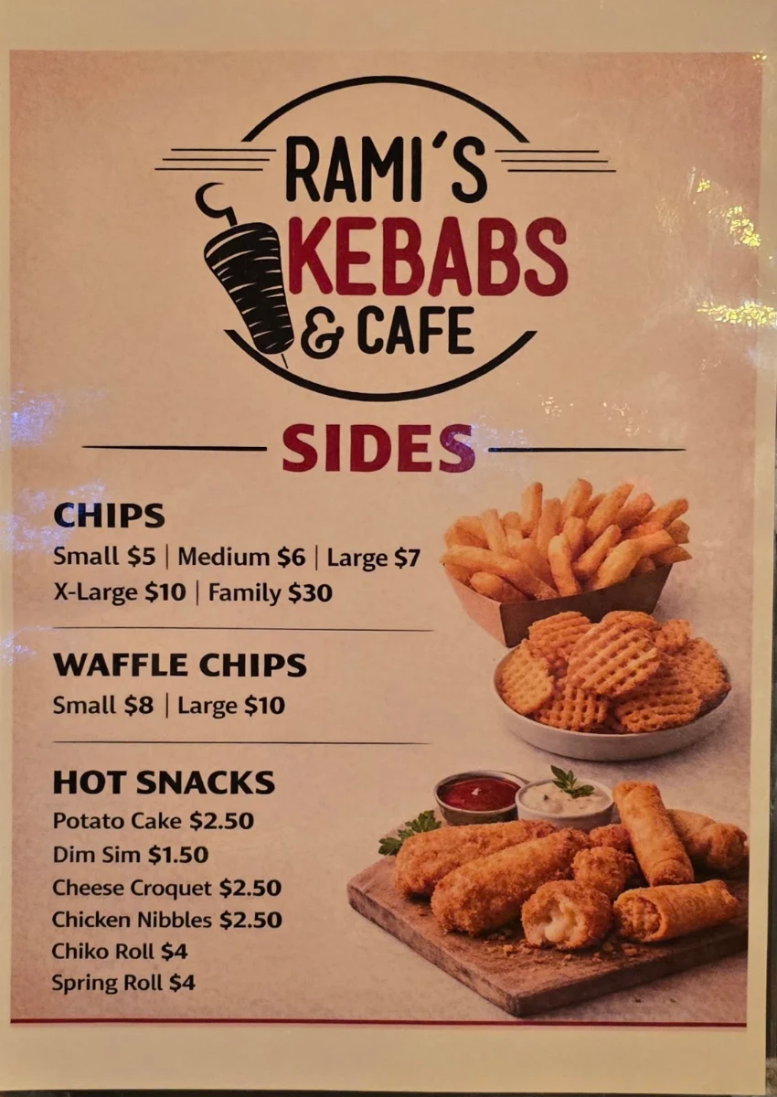 Menu, Rami Kebabs & HSP & Burgers