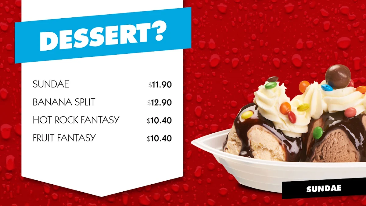 Menu, Cold Rock Ice Creamery Wollongong