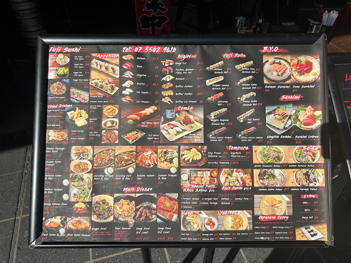 Menu, Fuji Sushi