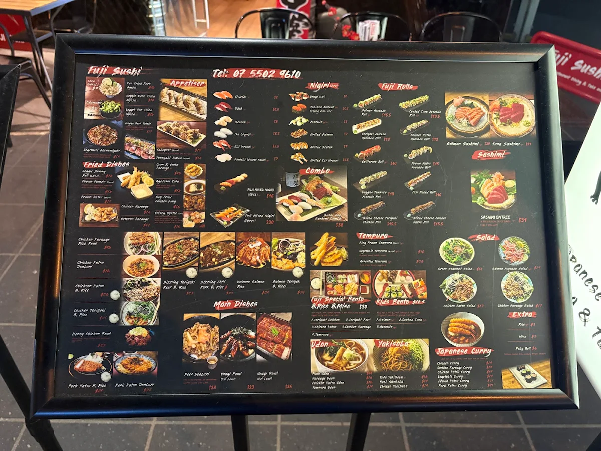 Menu, Fuji Sushi
