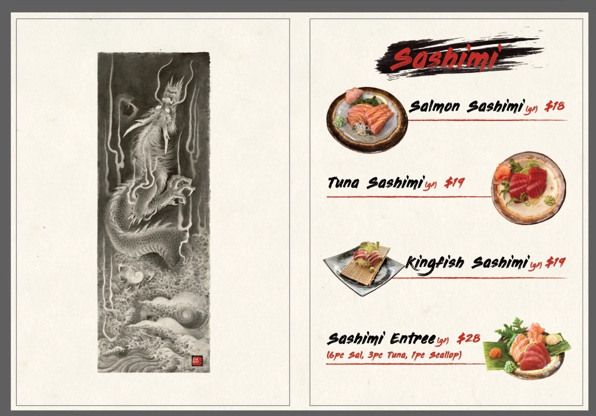 Menu, Fuji Sushi