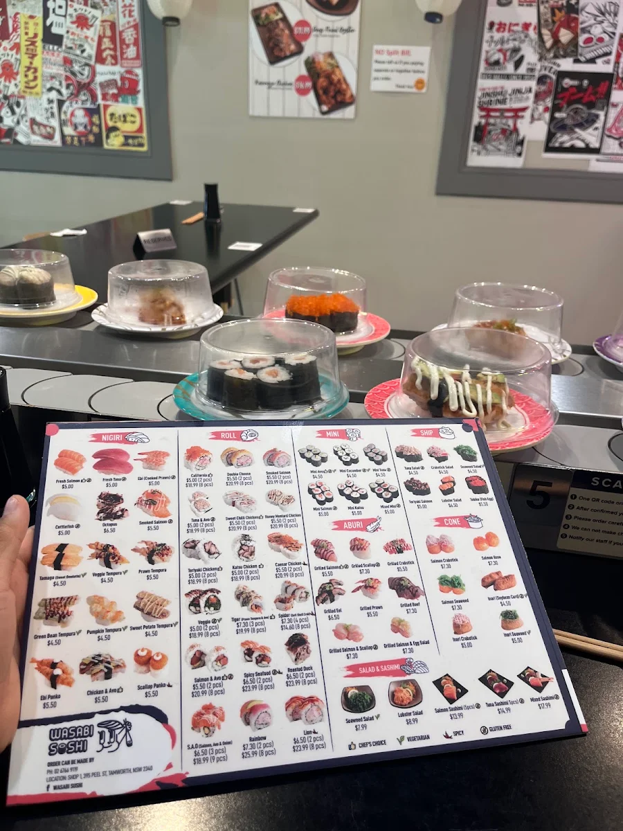 Menu, Wasabi Sushi
