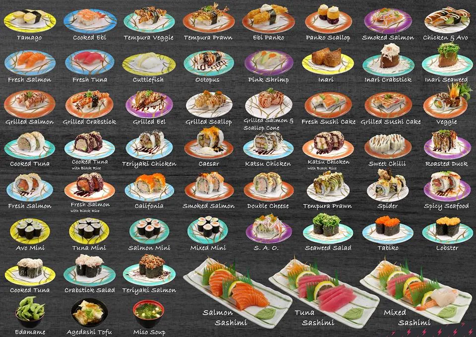 Menu, Wasabi Sushi