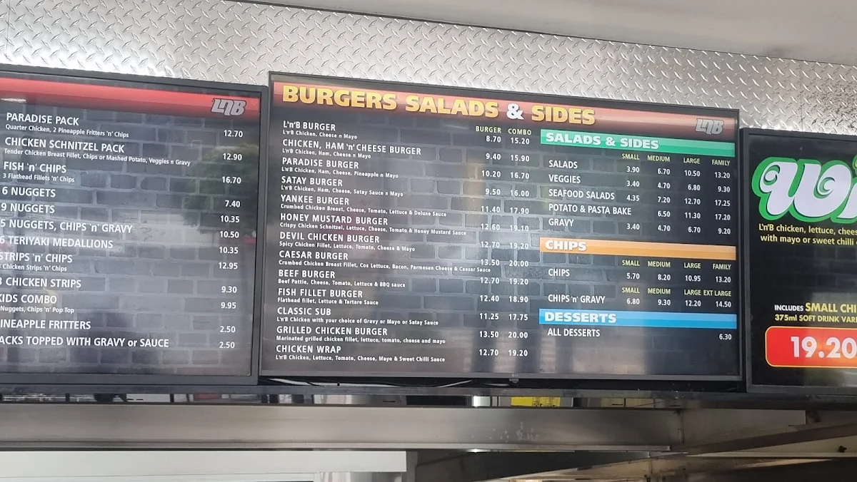 Menu, Legs n Breasts