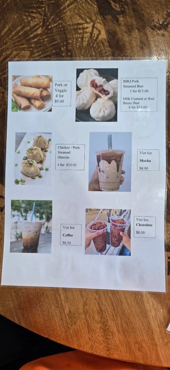 Menu, Gayndah Pastry Cafe - Viet Food
