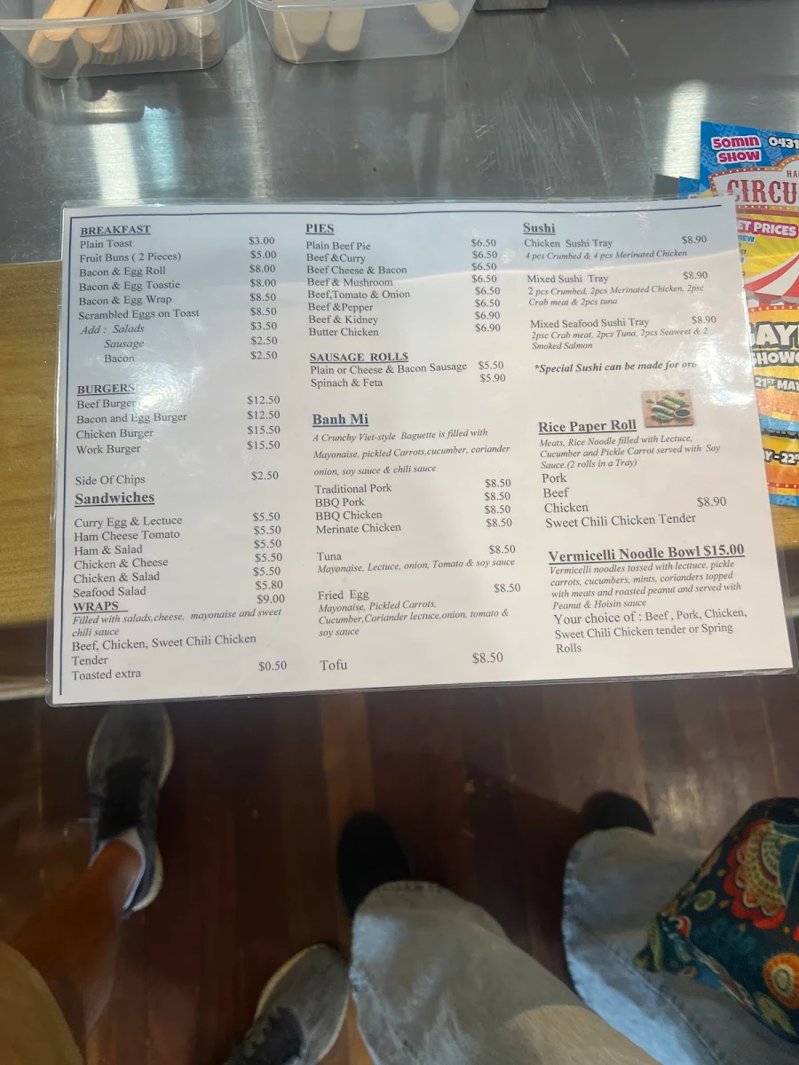 Menu, Gayndah Pastry Cafe - Viet Food