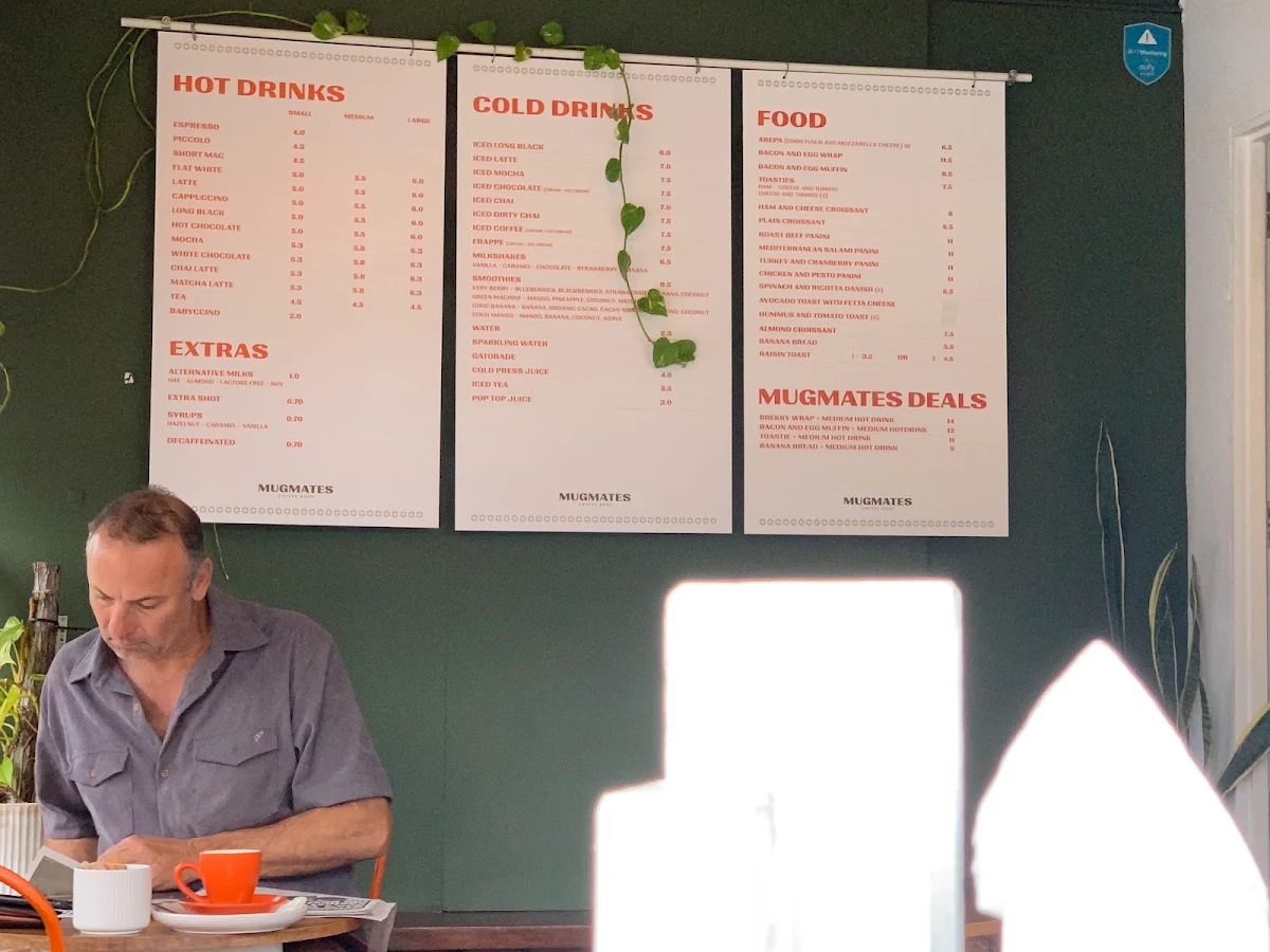 Menu, Mugmates Coffee Shop