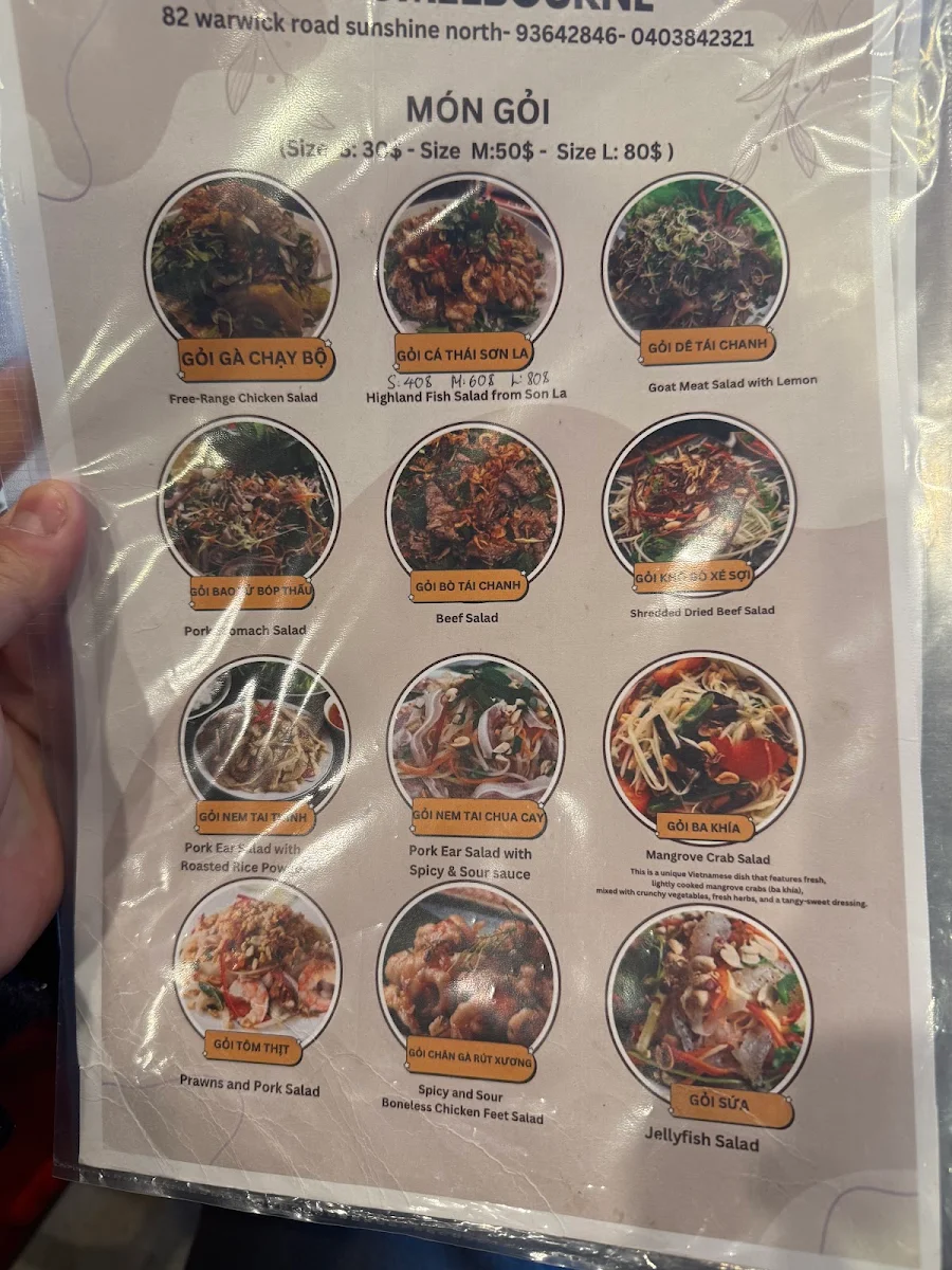 Menu, Duong Melbourne