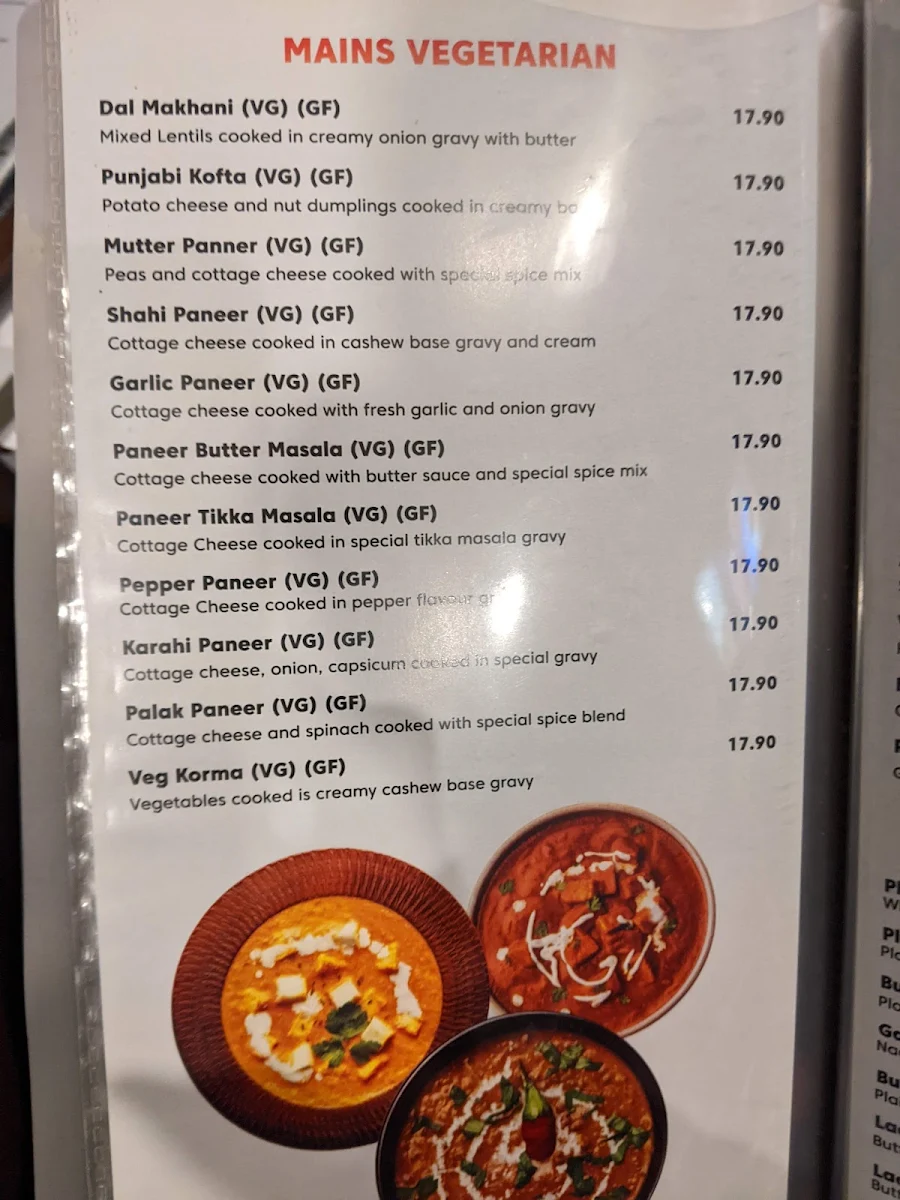 Menu, Indian Grill @ Ballarat
