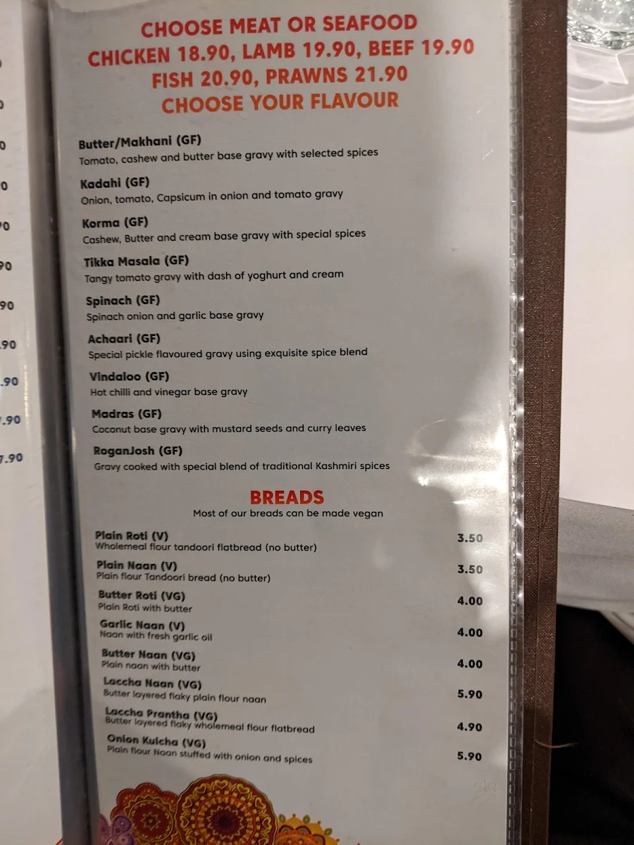 Menu, Indian Grill @ Ballarat