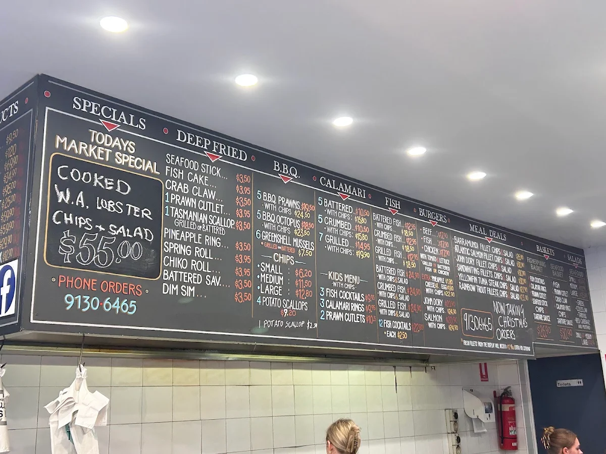 Menu, Bondi Road Seafoods