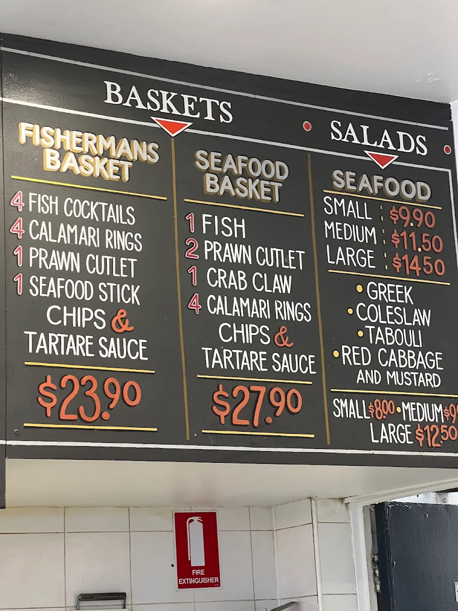 Menu, Bondi Road Seafoods
