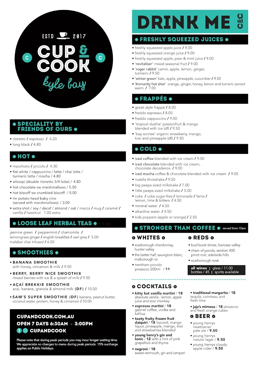 Menu, Cup and Cook