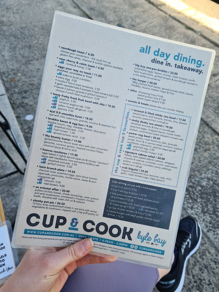 Menu, Cup and Cook