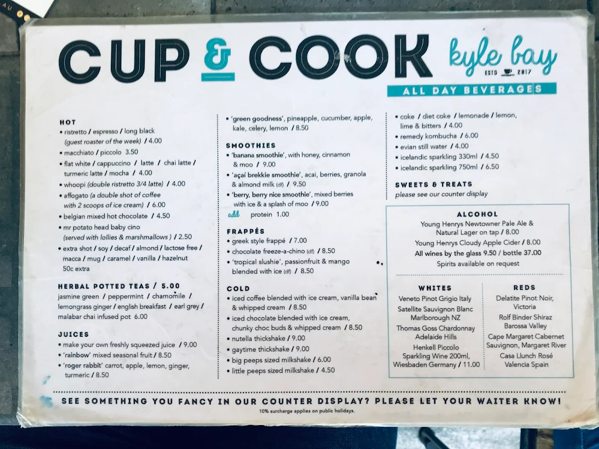 Menu, Cup and Cook