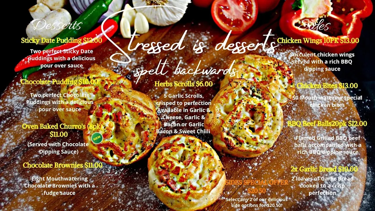 Menu, Herbs Pizza Burnie