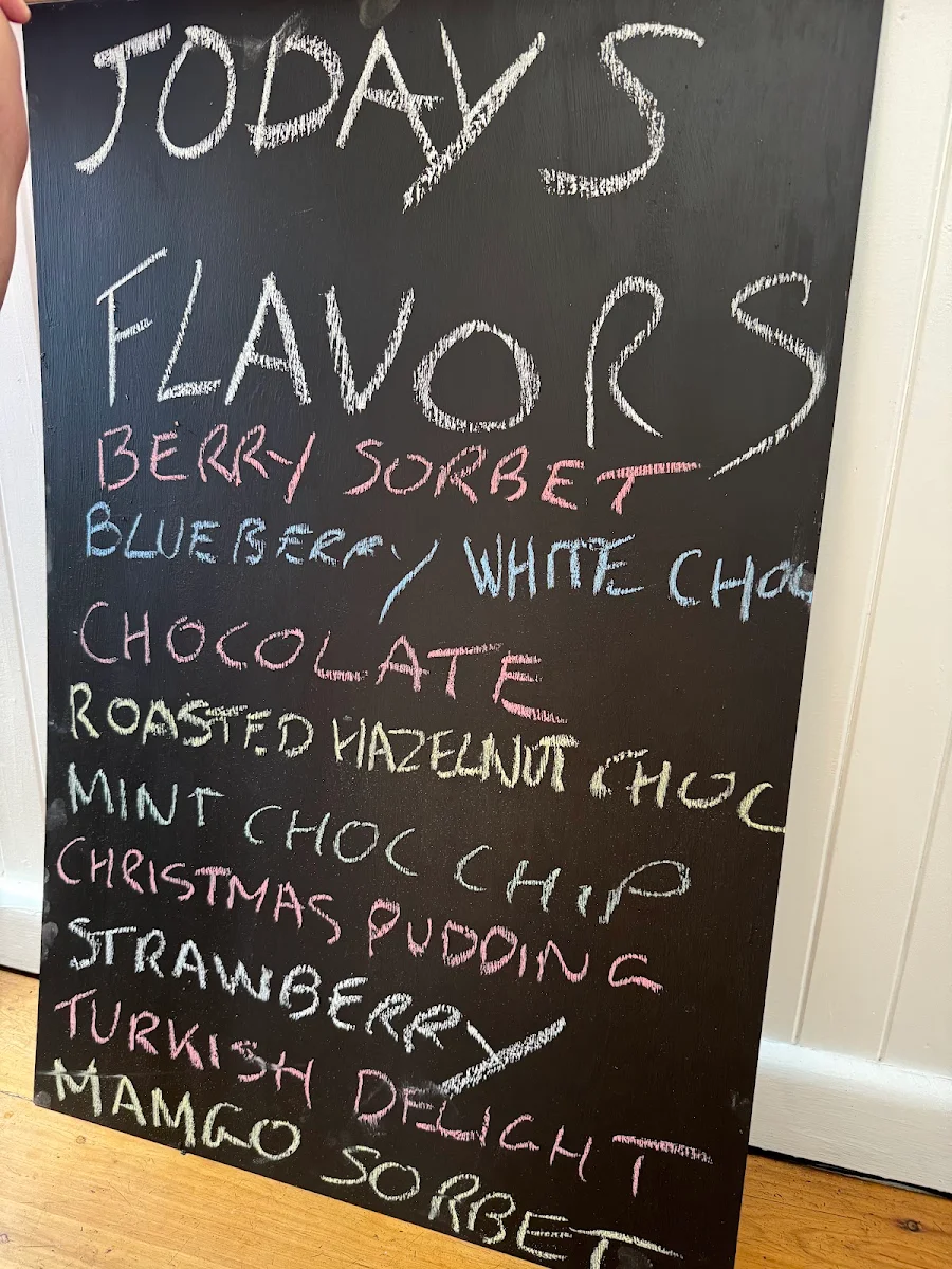 Menu, Mercier's Gelato