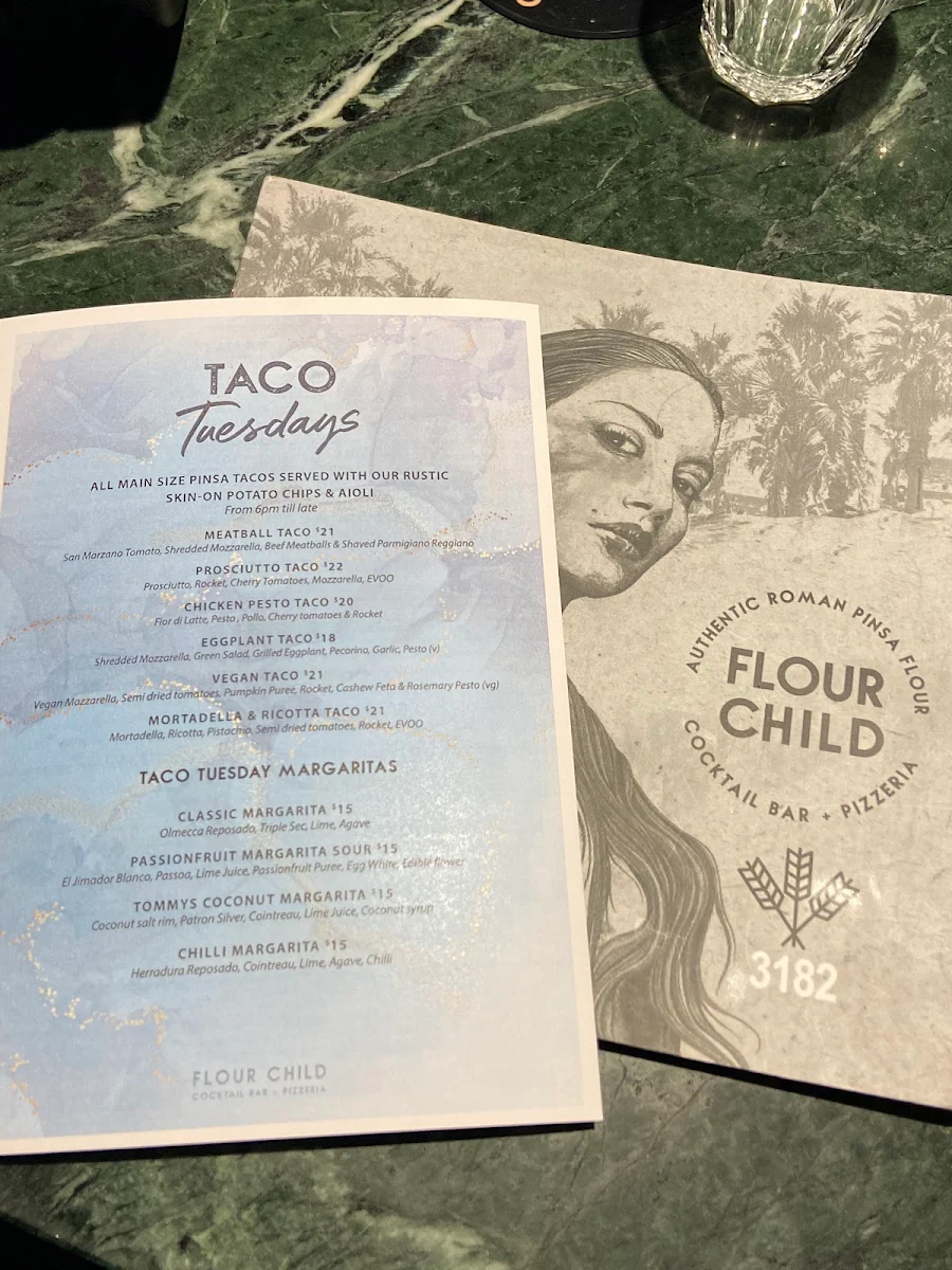 Menu, Flour Child St Kilda