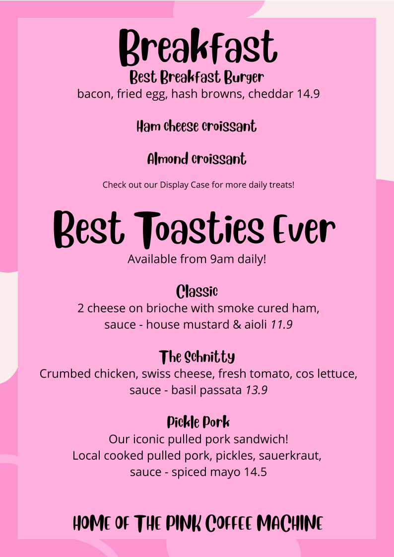 Menu, The Riverloop Cafe