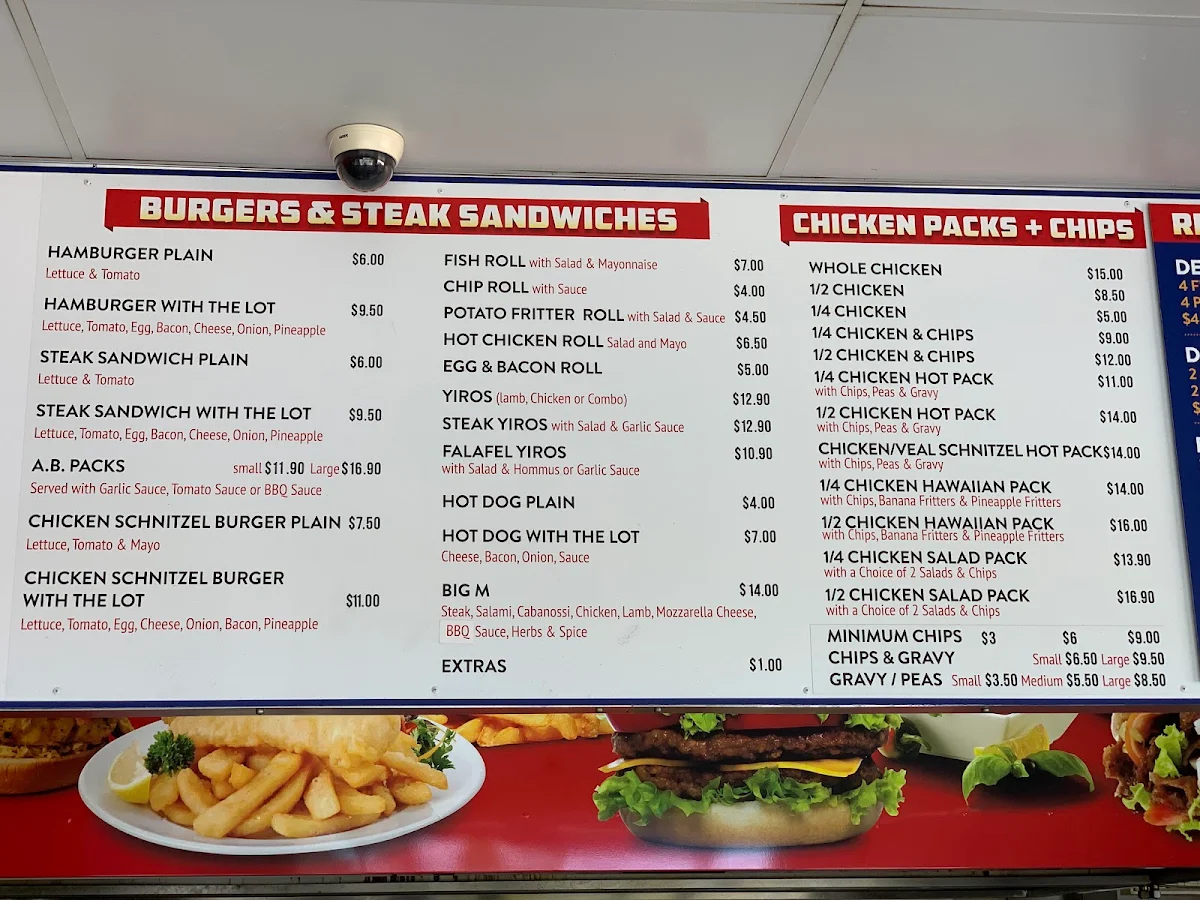 Menu, Ethelton Takeaway & pizza