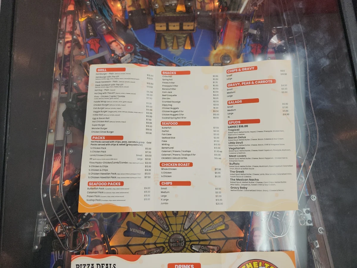 Menu, Ethelton Takeaway & pizza