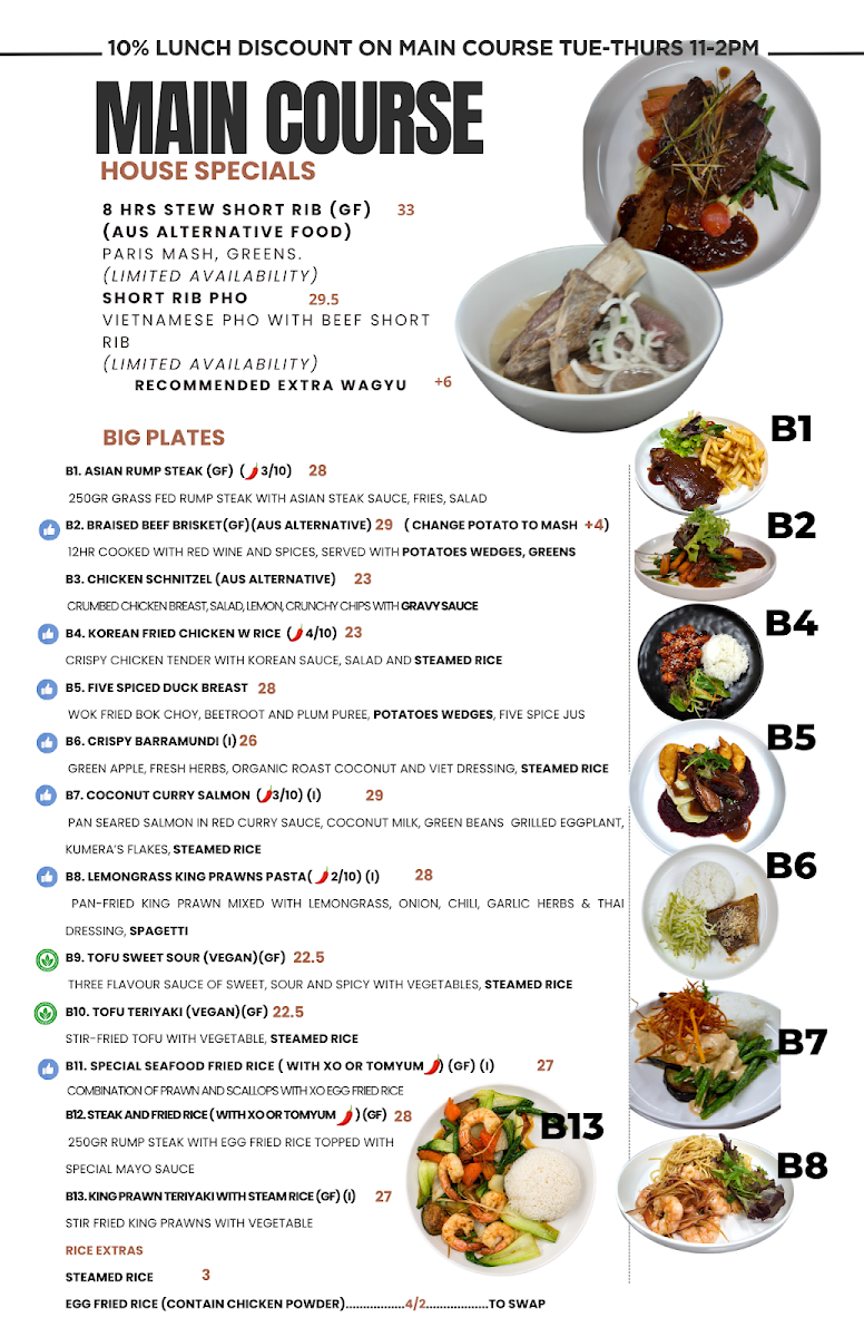 Menu, URBAN COAST - Modern Asian Restaurant
