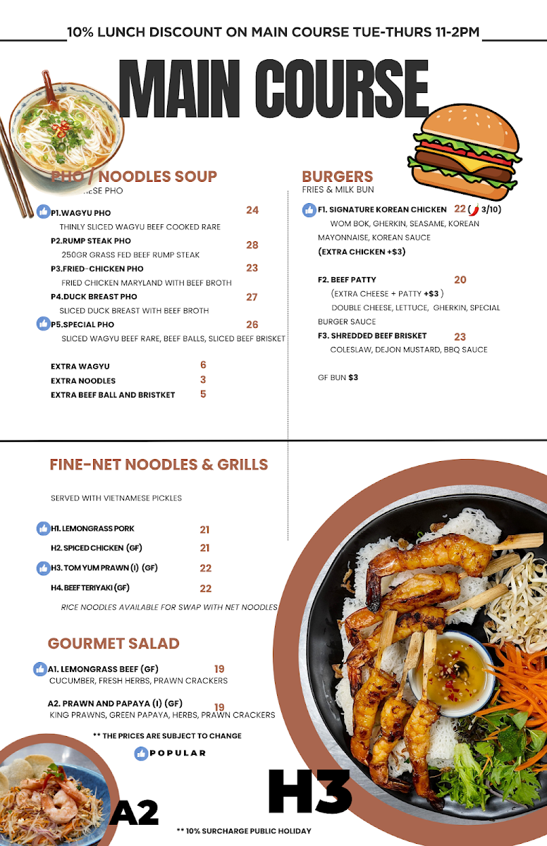 Menu, URBAN COAST - Modern Asian Restaurant