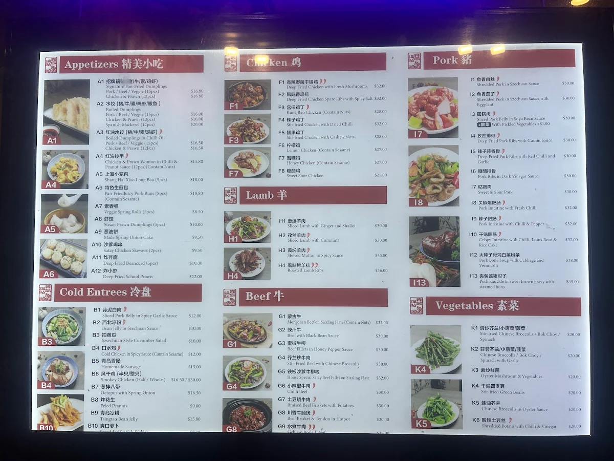 Menu, Ramen & Dumpling House Carnegie