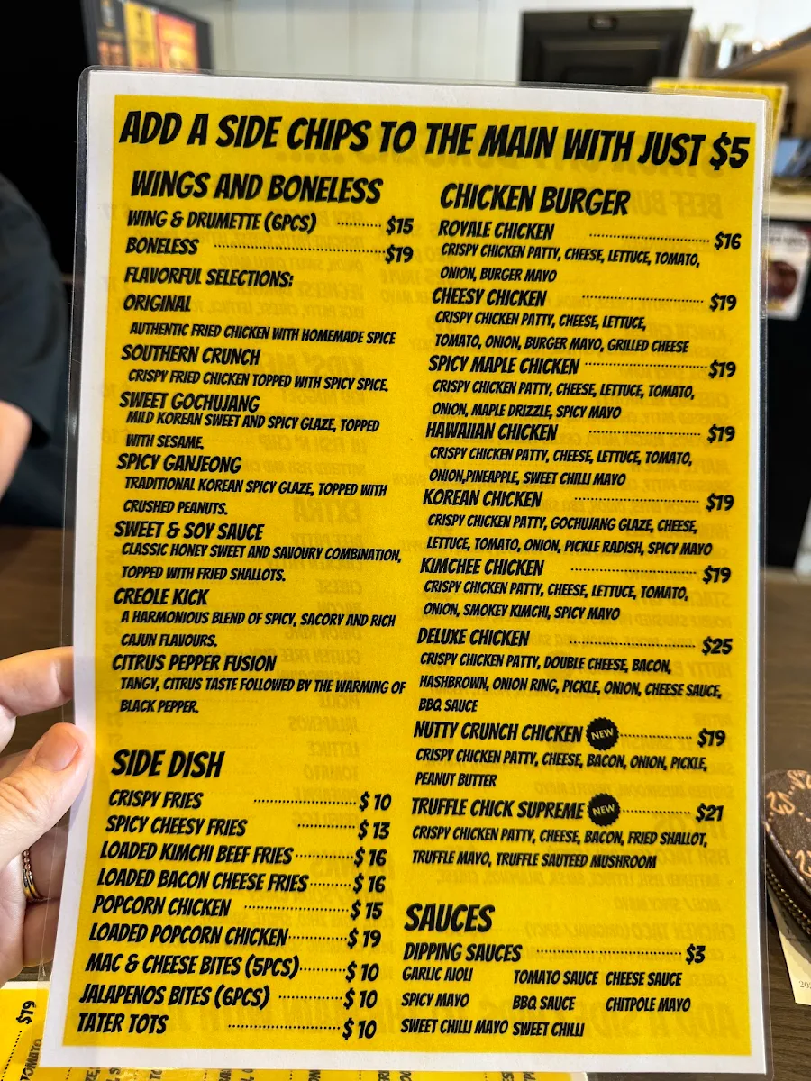 Menu, Stack City Burgers