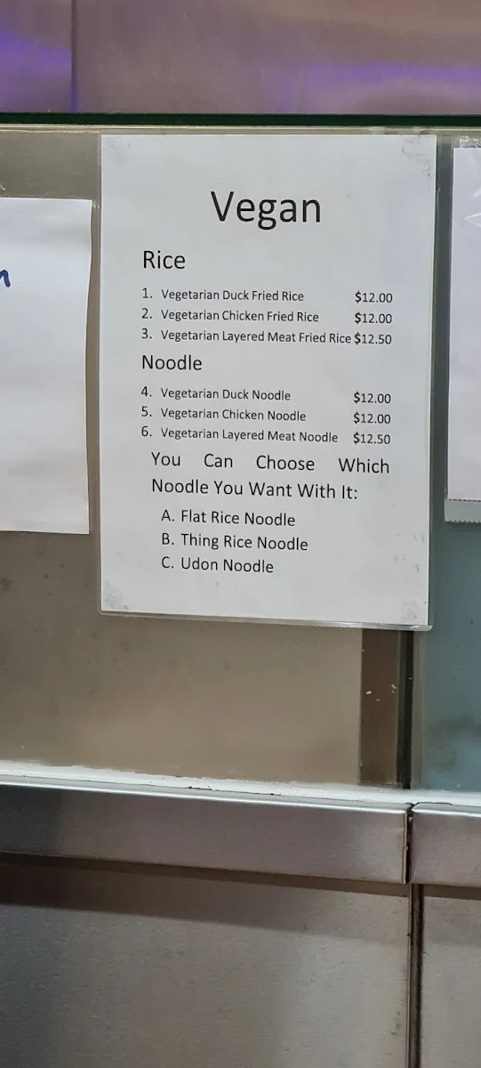 Menu, Naturally Noodle