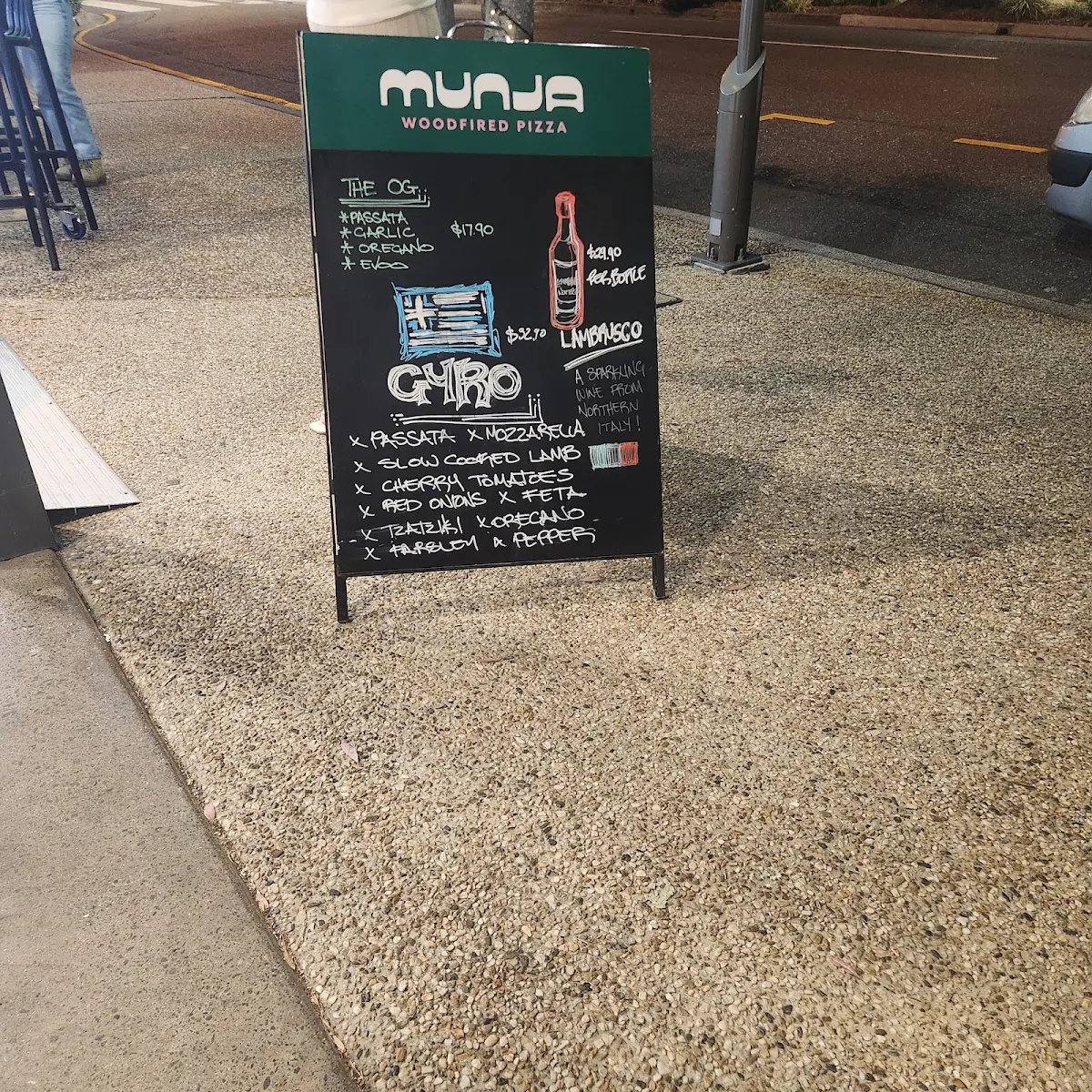Menu, munja pizza