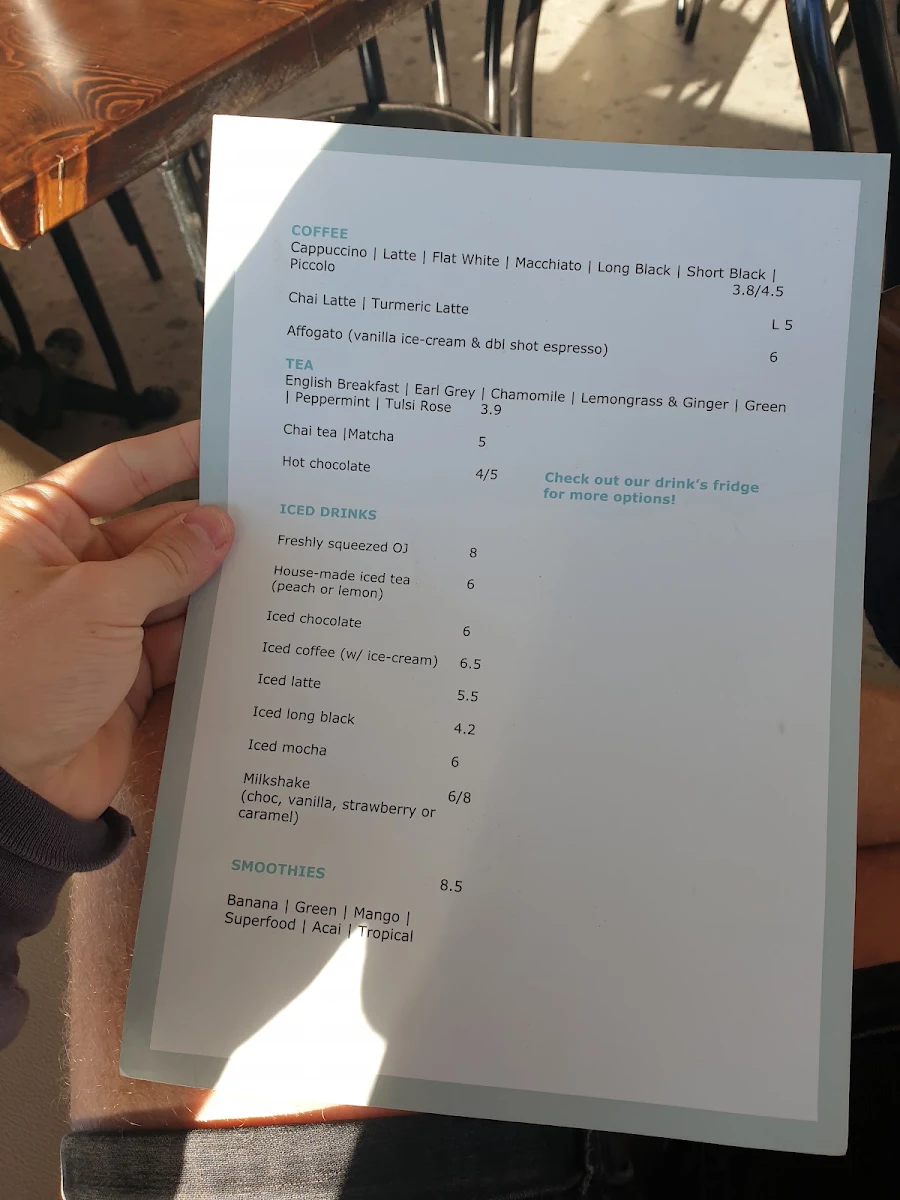 Menu, The Grumpy Baker