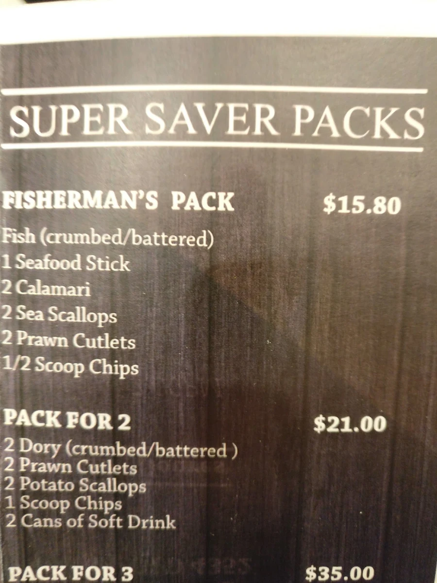 Menu, Withcott Seafood & Pizza