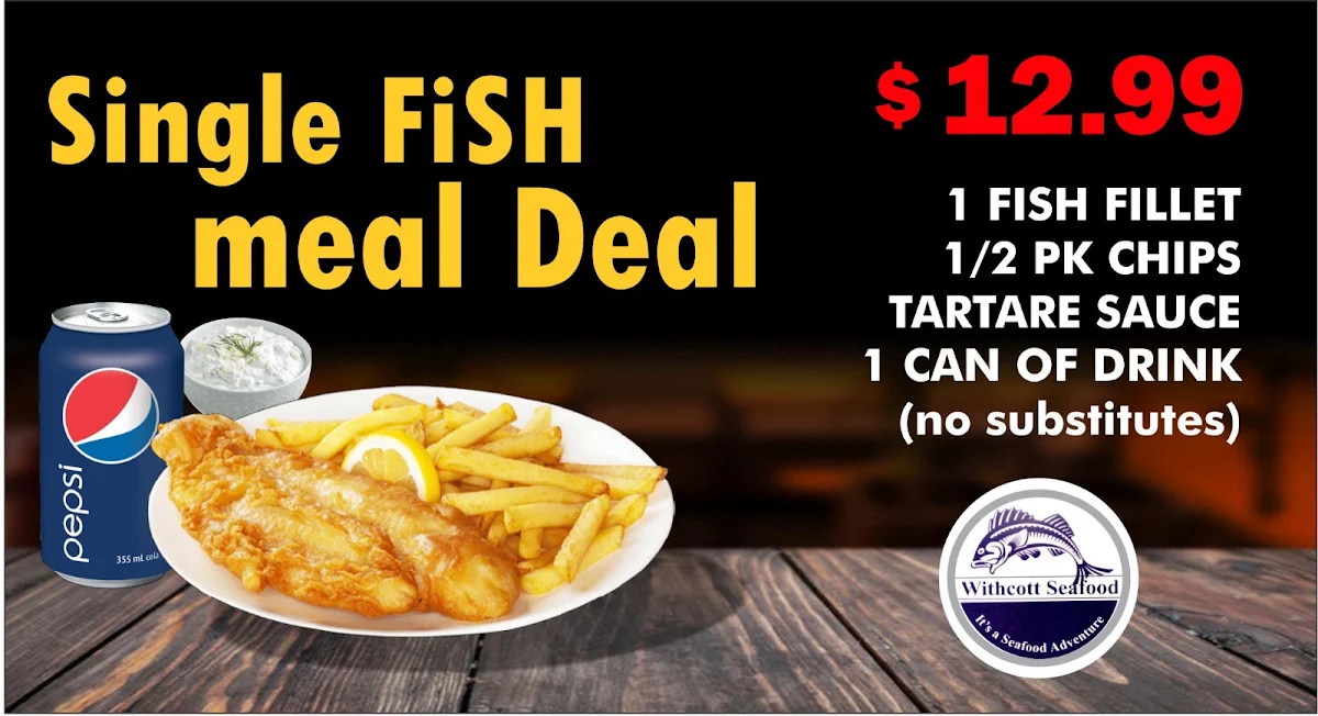 Menu, Withcott Seafood & Pizza