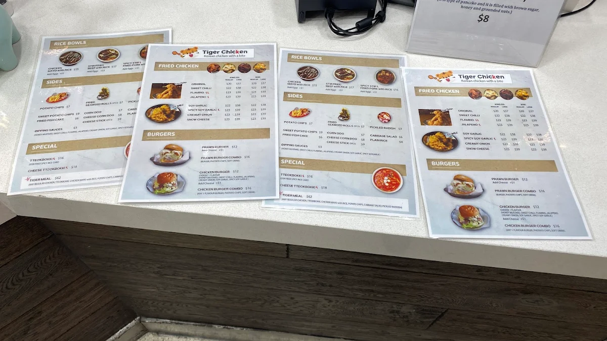 Menu, Tiger Chicken