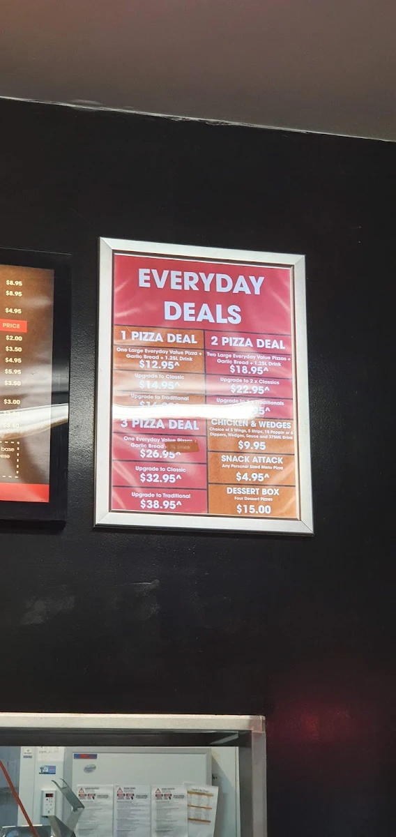 Menu, Pizza in a Hurry