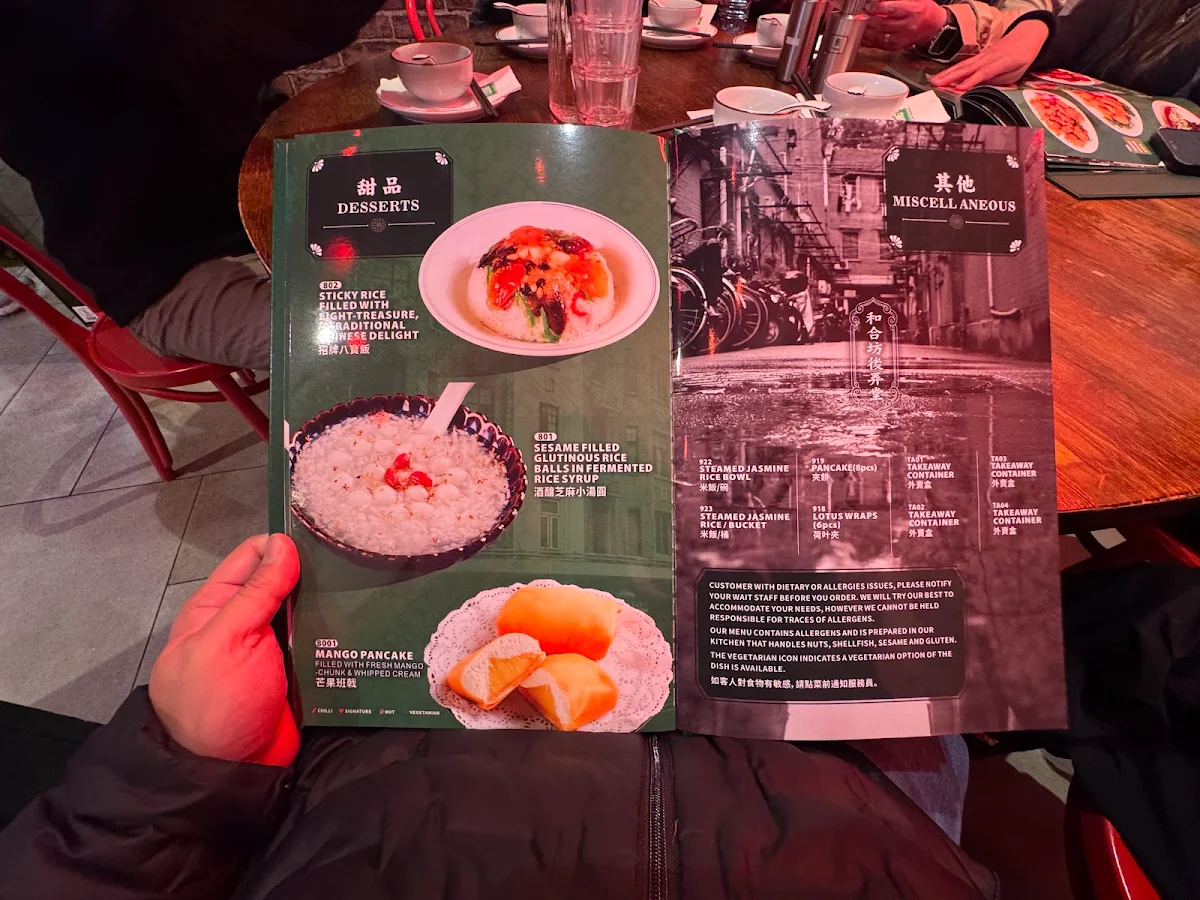 Menu, LiLong by Taste of Shanghai Chatswood