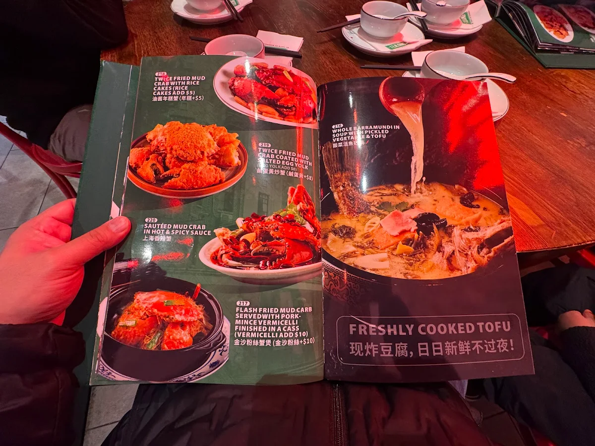 Menu, LiLong by Taste of Shanghai Chatswood