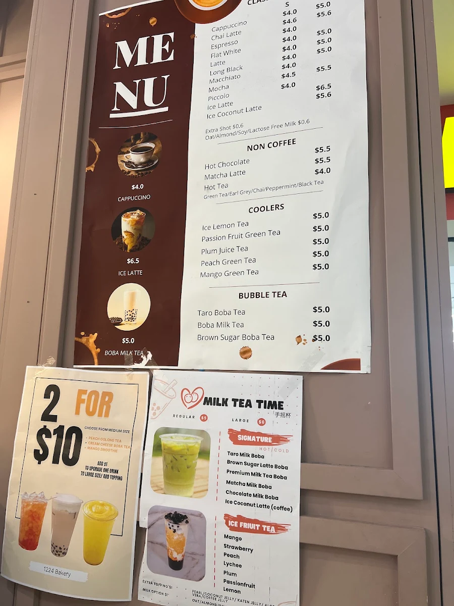 Menu, 1224 Bakery Lab一粒麦子