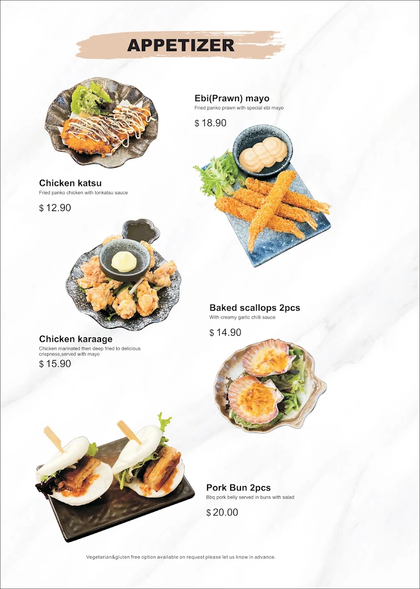 Menu, GOEMON Japanese Restaurant