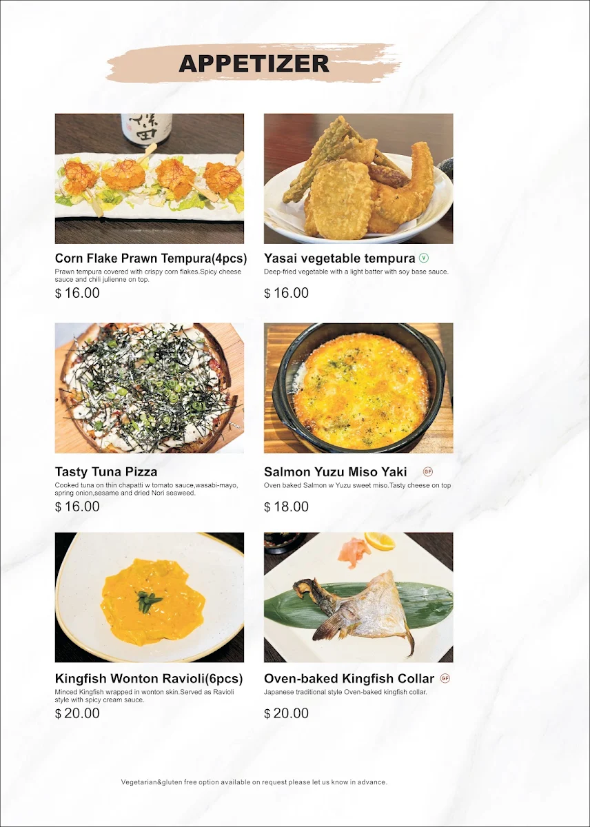 Menu, GOEMON Japanese Restaurant