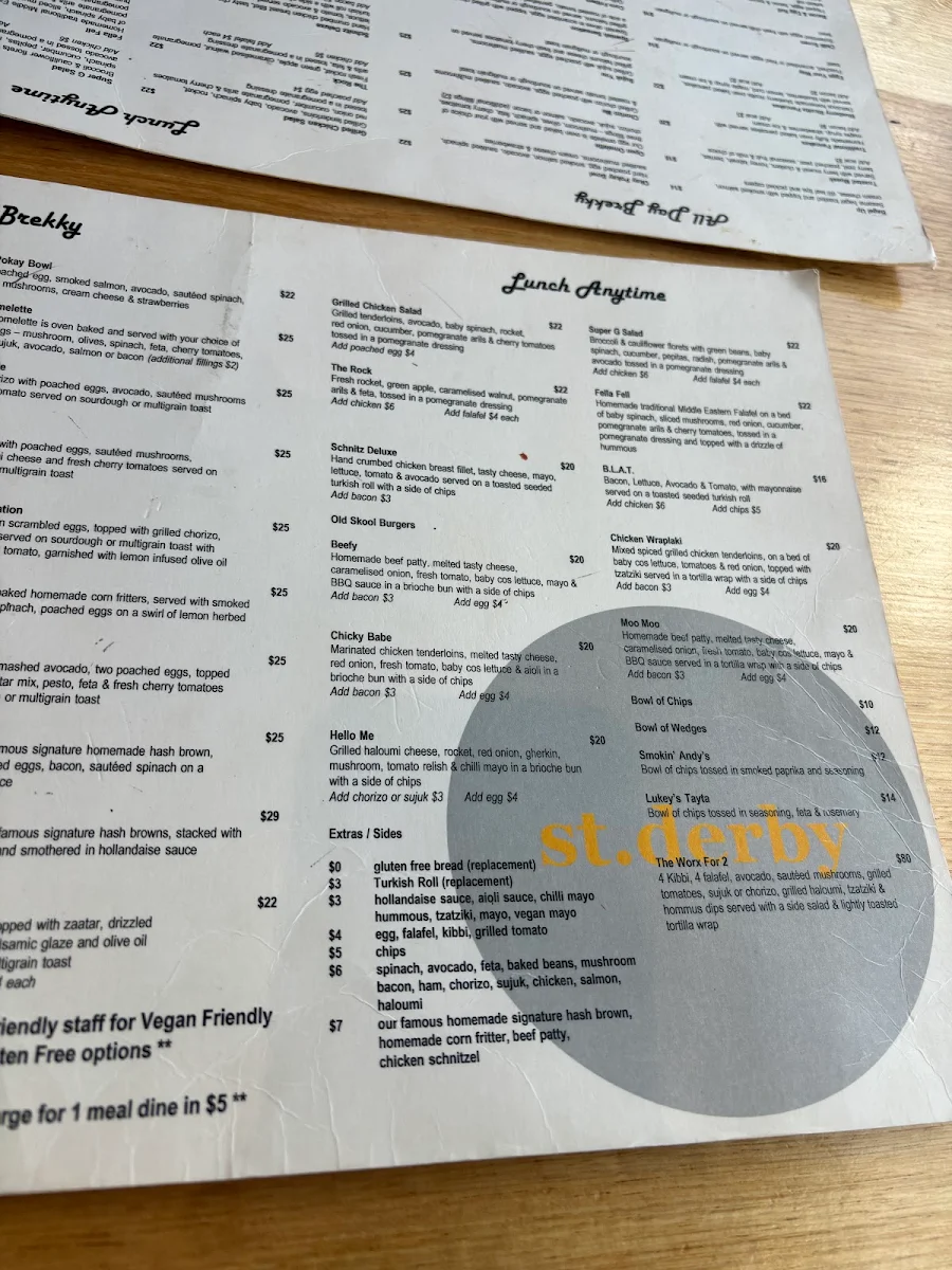 Menu, st.derby