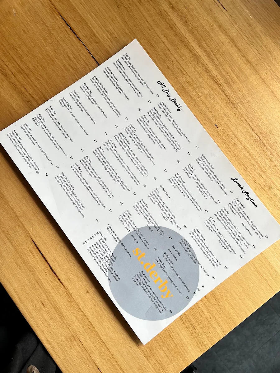 Menu, st.derby