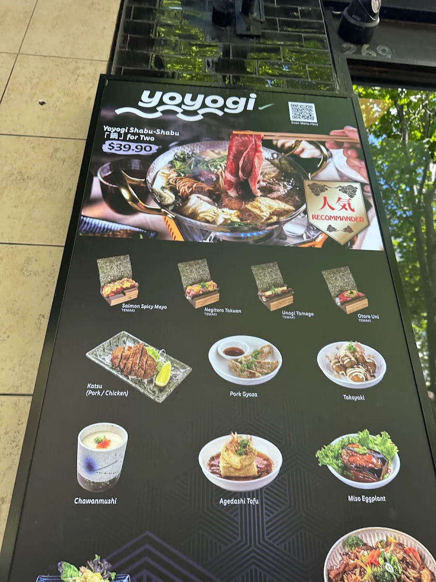 Menu, Yoyogi Sushi Train & Hand-Roll Bar