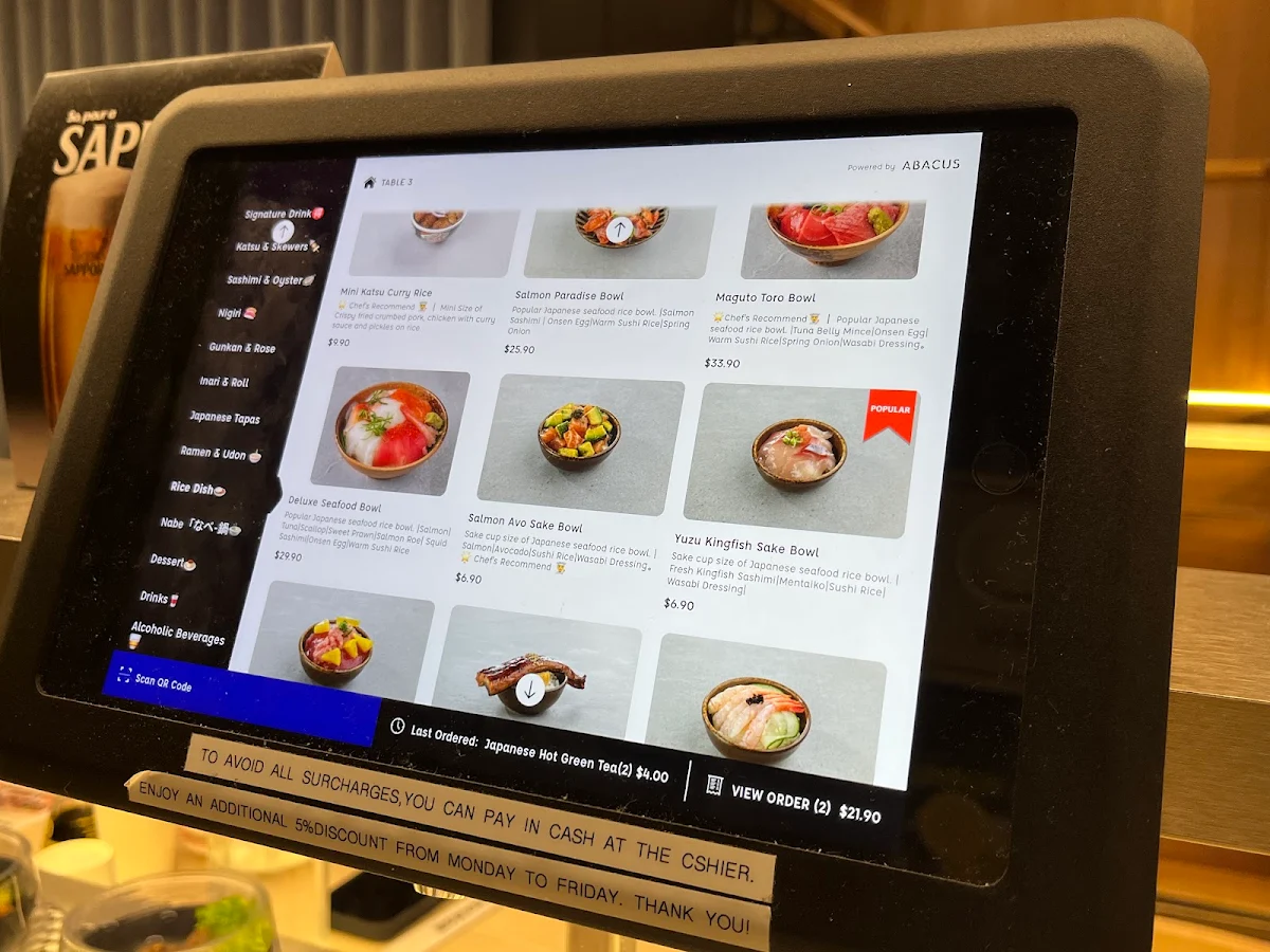 Menu, Yoyogi Sushi Train & Hand-Roll Bar