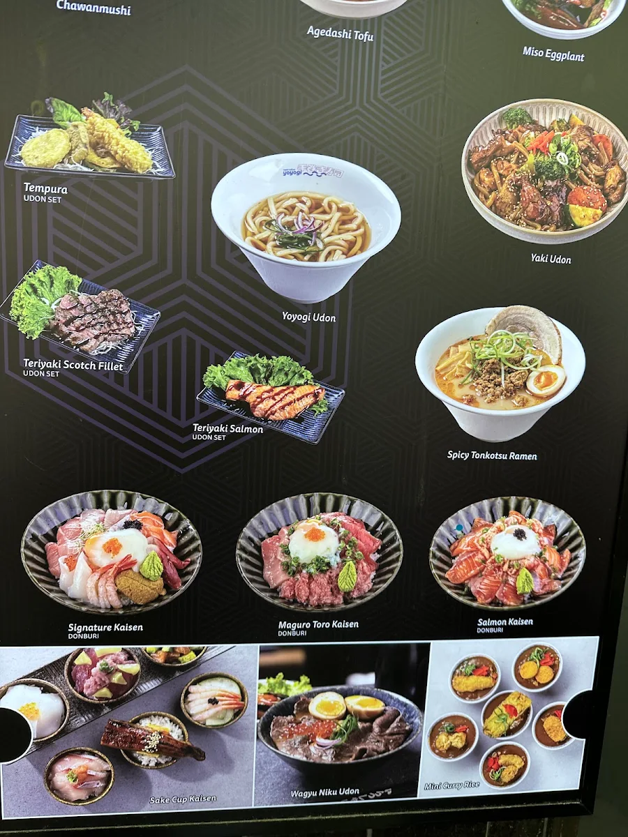 Menu, Yoyogi Sushi Train & Hand-Roll Bar