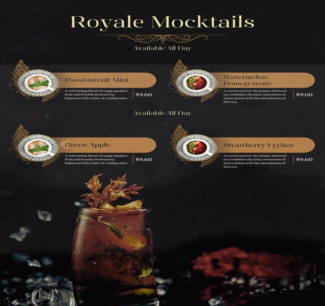 Menu, Royale Chai Heritage