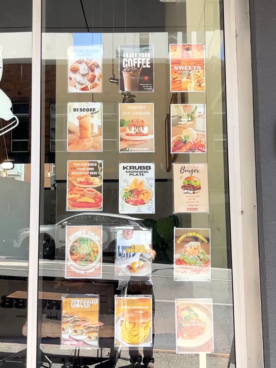 Menu, KRUBB BAKE AND BREW