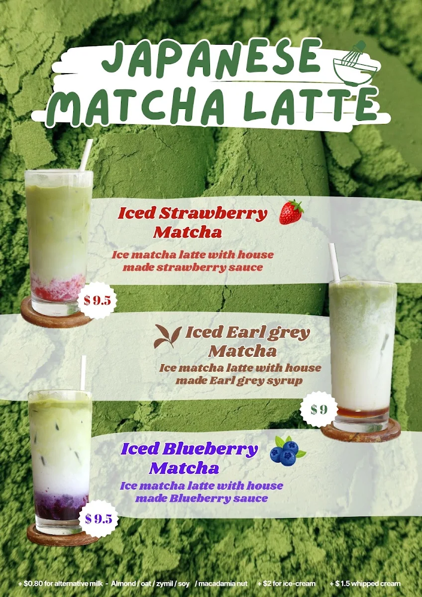 Menu, KRUBB BAKE AND BREW