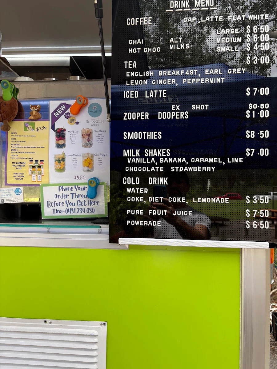 Menu, The Leaky Teapot